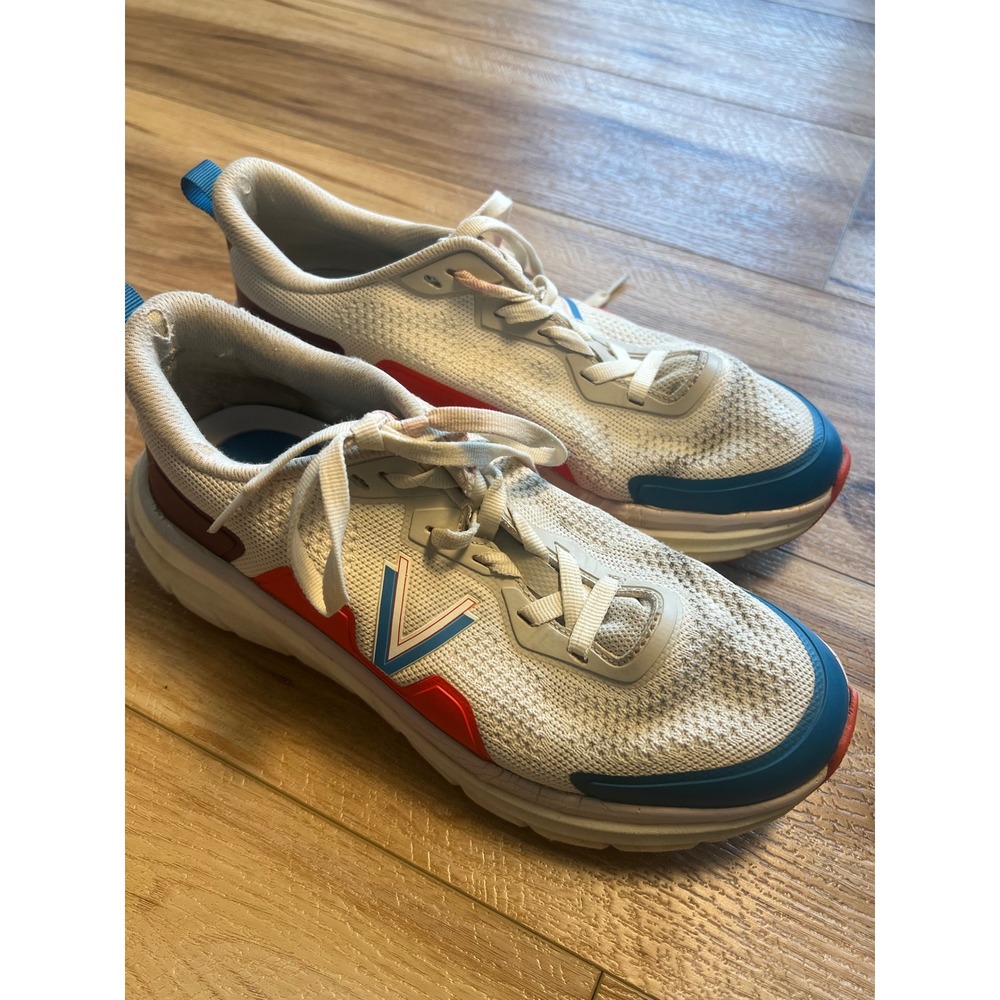 Vionic Wm 9 Walking Sneakers Sporty Athletic White Red Blue Lace Up Trainers